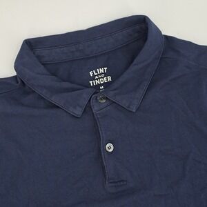 Flint and Tinder Supima Cotton Polo Shirt Mens M Navy Blue Made in USA Solid